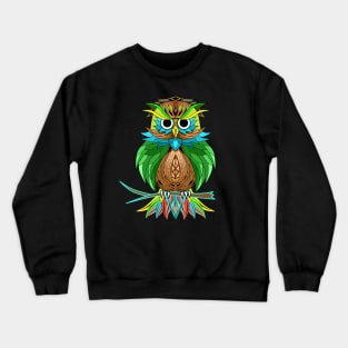 Owl Mandala Color Full Crewneck Sweatshirt